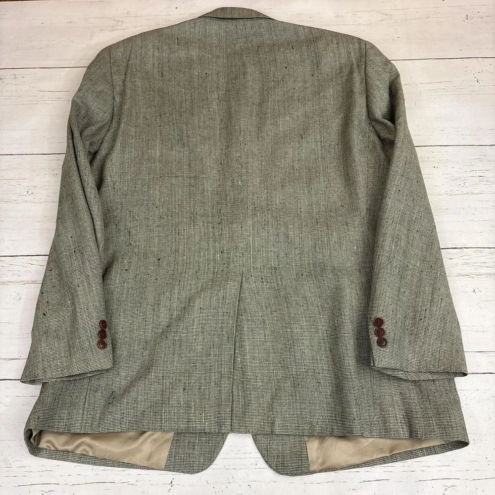 Orvis Blazer Sport Coat Mens 46R Gray Silk Tweed Check Classic Fit Lined